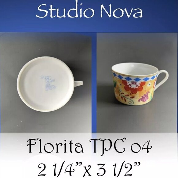 Studio Nova "FLORITA TPC 04" Coffee Tea Cup Multi-Color Flowers NWOT - Picture 1 of 5